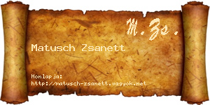 Matusch Zsanett névjegykártya